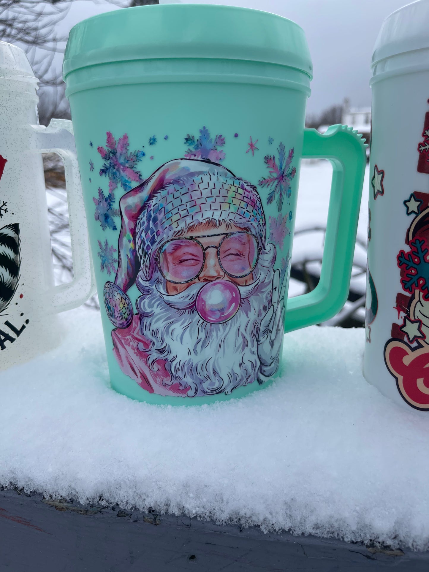 Trendy Pink Bubble Gum Santa 30oz Hip Sip